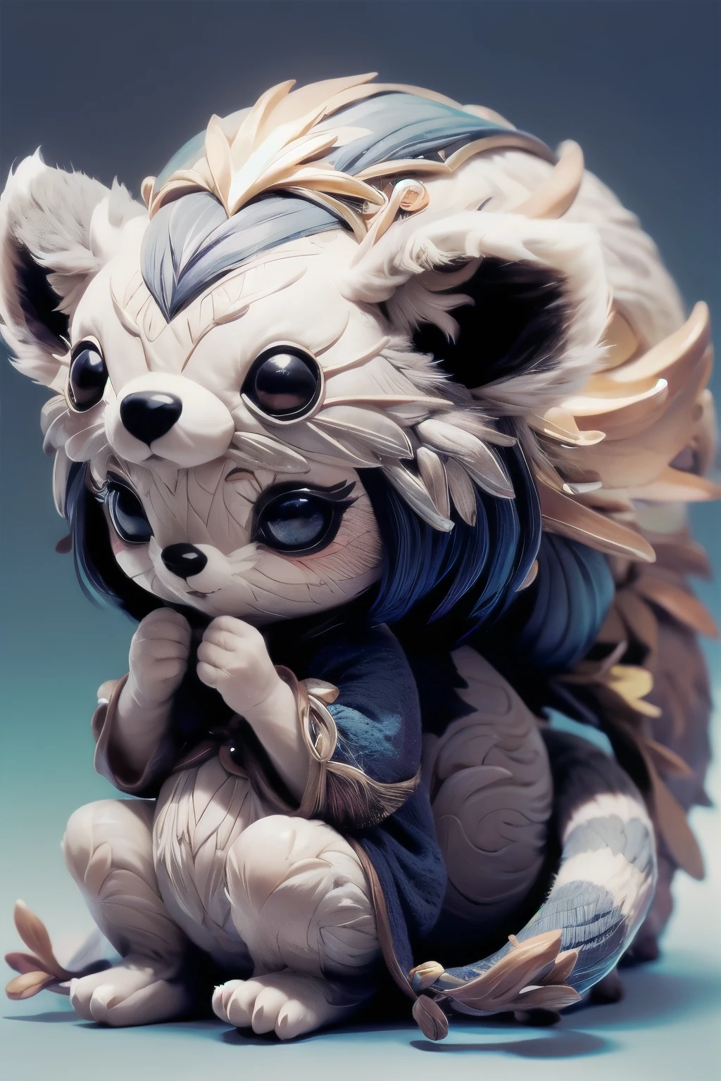Surrealism、dream-like、 Cute raccoon、Fantasy creatures