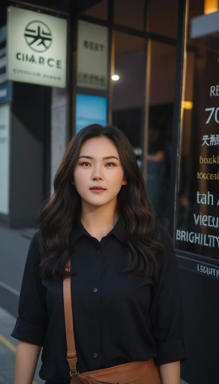 Best Quality, 8k, Masterpiece, (Portrait: 1.3), (photo realistic:1.4), (hyper realistic:1.4), Sharp Focus, looking at viewer, (smoother lighting:1.1), (increase cinematic lighting quality:0.9), realistic lighting, backlighting, light on face, ray trace, (brightening light:1.2), (Increase quality:1.4), sharp detail, (best quality real texture skin:1.4), finely detailed eyes, black_eyes, finely detailed face, 25 year old Korean woman, (white formal_shirt:1.4), (Create an image maintaining the original base model hairstyle:1.5)