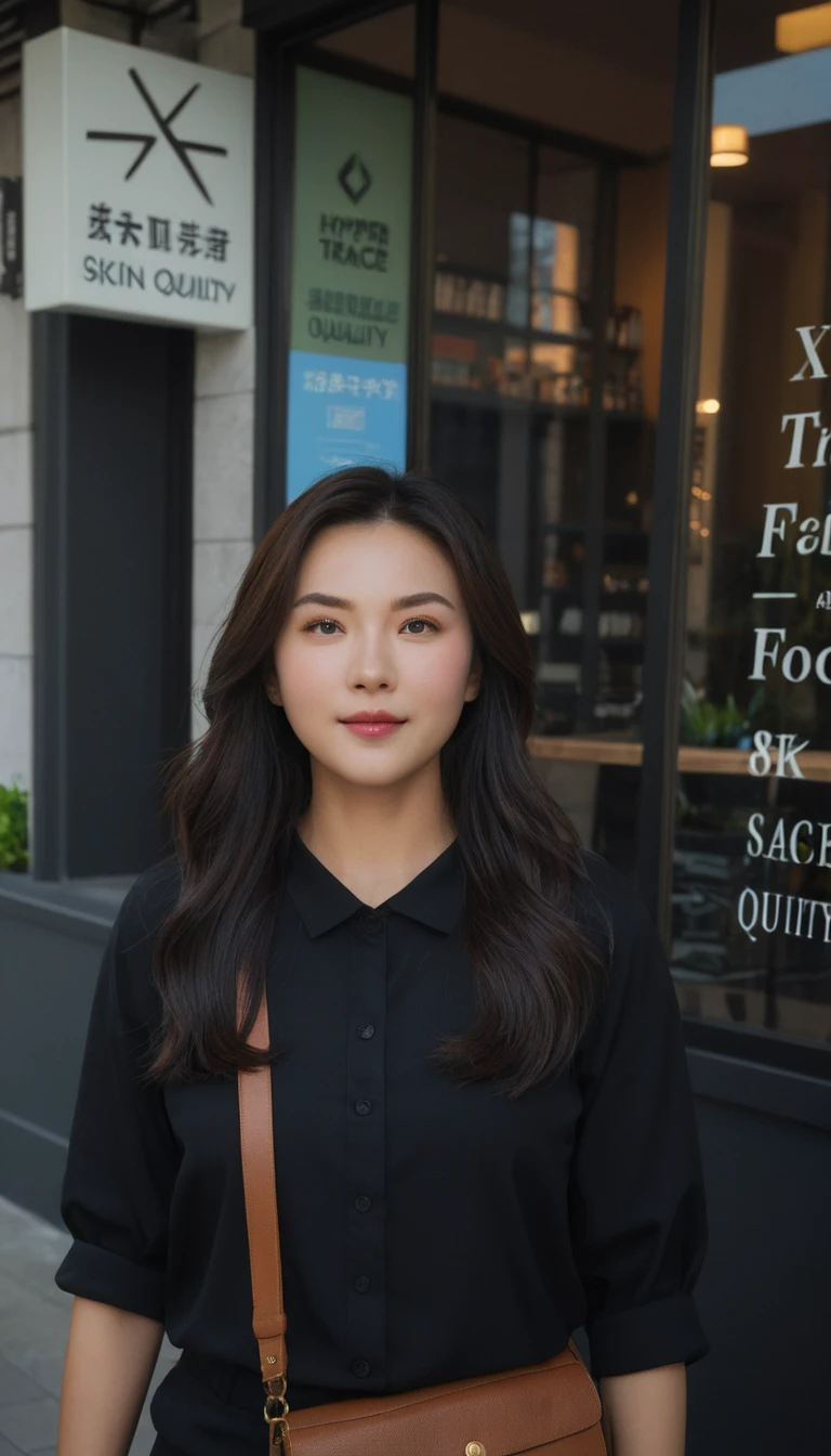 Best Quality, 8k, Masterpiece, (Portrait: 1.3), (photo realistic:1.4), (hyper realistic:1.4), Sharp Focus, looking at viewer, (smoother lighting:1.1), (increase cinematic lighting quality:0.9), realistic lighting, backlighting, light on face, ray trace, (brightening light:1.2), (Increase quality:1.4), sharp detail, (best quality real texture skin:1.4), finely detailed eyes, black_eyes, finely detailed face, 25 year old Korean woman, (white formal_shirt:1.4), (Create an image maintaining the original base model hairstyle:1.5)