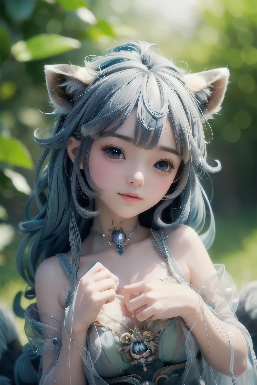 Cute raccoon in a surreal, dreamy fantasy scene、Detailed digital illustration、8K、Very detailed、Very realistic、Photorealistic、Bright colors、Dramatic lighting、Intricate details、Whimsical、magical realism、Soft pastel tones、Shine、Ethereal、Mysterious、Mysterious、Imaginative、Conceptual