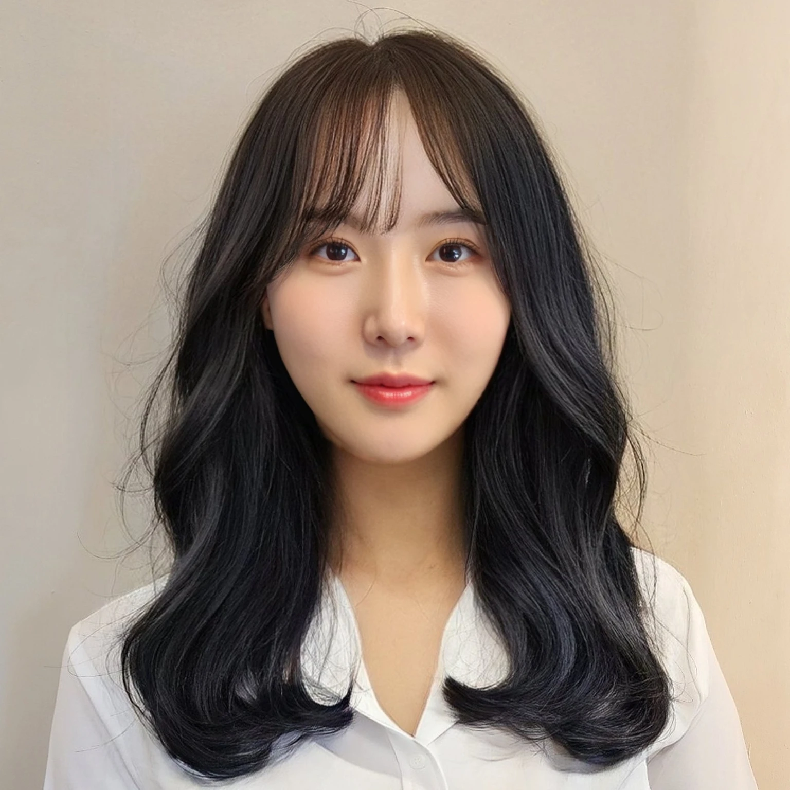 Best Quality, 8k, Masterpiece, (Portrait: 1.3), (photo realistic:1.4), (hyper realistic:1.4), Sharp Focus, looking at viewer, (smoother lighting:1.1), (increase cinematic lighting quality:0.9), realistic lighting, backlighting, light on face, ray trace, (brightening light:1.2), (Increase quality:1.4), sharp detail, (best quality real texture skin:1.4), finely detailed eyes, black_eyes, finely detailed face, 25 year old Korean woman