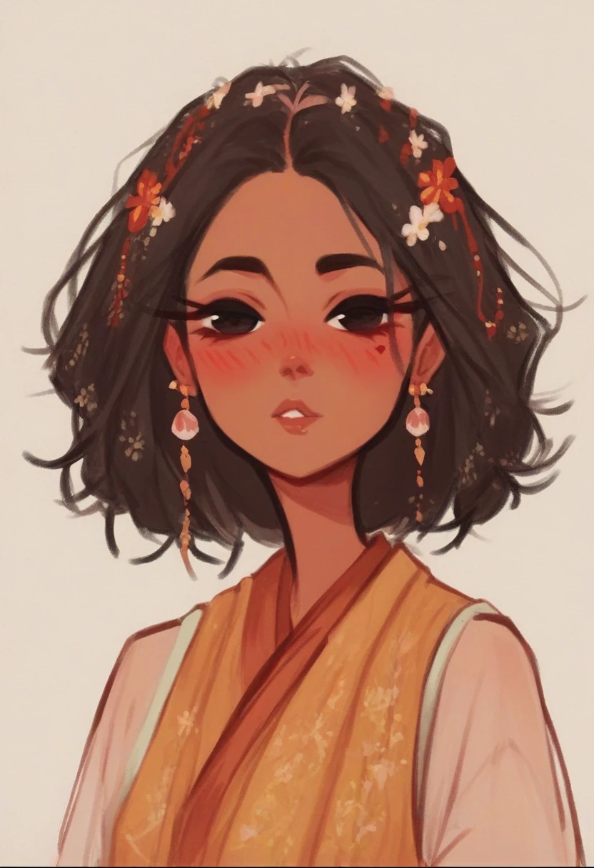 score_9, score_8_up, score_7_up, dijor, 1girl, solo, portrait, cute indian girl blushing, pretty , wearing a traditional indian dresses