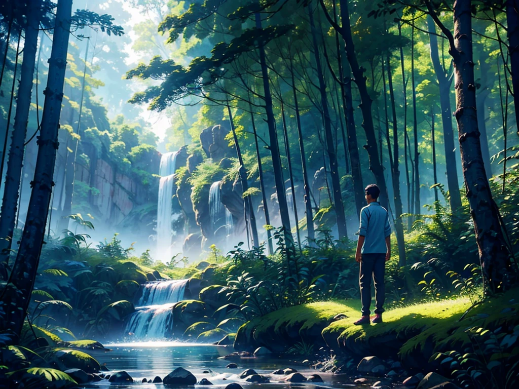 Arjun decided to satisfy his curiosity and one day, he set out alone towards the Enchanted Forest.  As soon as he enters the forest, he feels that there is something different in the air here. The sweet music of birds, the gurgling of waterfalls, and the rustling of trees take him to a different world.