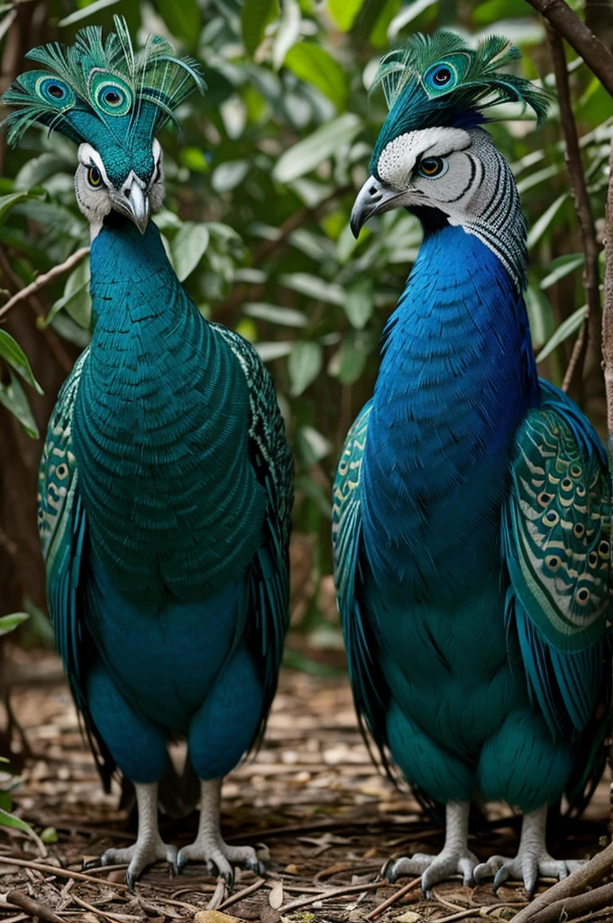 Peacocks are among the most visually stunning birds in the world, known for their iridescent plumage and elaborate courtship displays. The term "peacock" typically refers to the male of the species, while the female is known as a peahen, and together they are peafowl. There are three main species of peafowl: the Indian Peafowl (Pavo cristatus), the Green Peafowl (Pavo muticus), and the Congo Peafowl (Afropavo congensis).
### Indian Peafowl
The Indian Peafowl is the most well-known species and is native to South Asia. The male is famous for its bright blue and green feathers and the long train of tail feathers adorned with eye-like patterns called ocelli. These feathers are used in courtship displays to attract females. Indian Peafowl are often found in forests and farmlands and have been introduced to many parts of the world as ornamental birds.
### Green Peafowl
The Green Peafowl is native to Southeast Asia and has a more uniform green plumage compared to its Indian counterpart. Males and females look more alike in this species, with both sexes displaying bright, metallic green feathers. The Green Peafowl is less commonly seen in captivity and is more elusive in the wild due to habitat destruction and hunting pressures.
### Congo Peafowl
The Congo Peafowl is native to the rainforests of the Congo Basin in Central Africa. This species is less known and exhibits more subtle coloration compared to the Indian and Green Peafowl. The male has a deep blue body with metallic green and purple highlights, while the female is reddish-brown with greenish upperparts. The Congo Peafowl is adapted to life on the forest floor and is considered vulnerable due to habitat loss.
### Behavior and Ecology
Peafowl are omnivorous, feeding on a variety of foods including seeds, insects, fruits, and small mammals. They are ground feeders but roost in trees at night to avoid predators. Males are polygamous, often mating with several females. During the breeding season, males perform spec