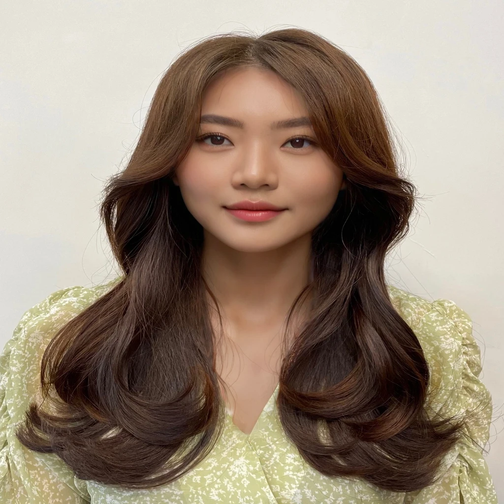 Best Quality, 8k, Masterpiece, (Portrait: 1.3), (photo realistic:1.4), (hyper realistic:1.4), Sharp Focus, looking at viewer, (smoother lighting:1.1), (increase cinematic lighting quality:0.9), realistic lighting, backlighting, light on face, ray trace, (brightening light:1.2), (Increase quality:1.4), sharp detail, (best quality real texture skin:1.4), finely detailed eyes, black_eyes, finely detailed face, 25 year old Korean woman, (white formal_shirt:1.4), (Create an image maintaining the original base model hairstyle:1.5)