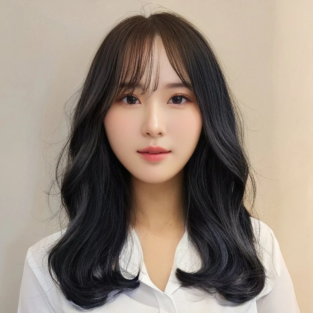 Best Quality, 8k, Masterpiece, (Portrait: 1.3), (photo realistic:1.4), (hyper realistic:1.4), Sharp Focus, looking at viewer, (smoother lighting:1.1), (increase cinematic lighting quality:0.9), realistic lighting, backlighting, light on face, ray trace, (brightening light:1.2), (Increase quality:1.4), sharp detail, (best quality real texture skin:1.4), finely detailed eyes, black_eyes, finely detailed face, 25 year old Korean woman