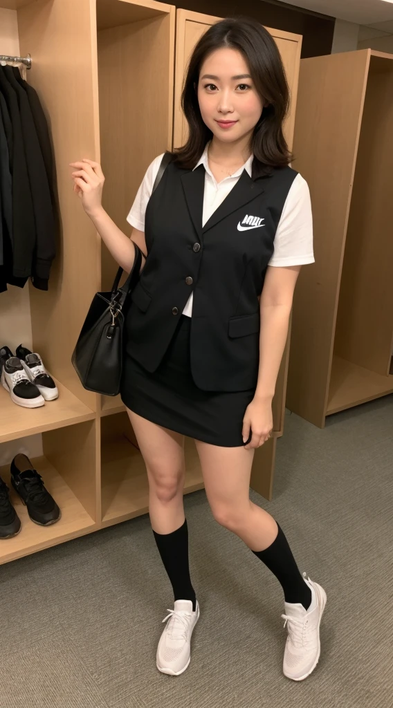 LAHO beauty. Very sexy, Office lady with strong sexual desire. The beauty of an 45mt OL suit, huge, Undershirt, Cool Beauty, career woman, Japanese Beauty, Unbutton the chest. ulzzang-6500-v1.1, (RAW Photos : 1.2), (Photorealistic), (Genuine : 1.4), (Pieces fly), A woman with a calm face wearing a checked vest, Large bust body type. (Super realistic black socks: パンティが見えているポーズ、パンティにシミが付いている、
Feet are plump.
1.2). Japanese Goddess, Sexy Girl, Otaku-like appearance, Sexy gaze wearing black socks, ((Full Body Shot: 1.16)), Highlighted with knee-length socks featuring the Nike logo. Nike logo on socks.
There is always one Nike logo visible on the sock., Two perfect pairs of legs, Both hands and feet are beautiful, Change clothes in the locker room, Ultra-realistic skin texture, Shiny skin. The black socks with the NIKE logo are beautiful., Black high heels.
Exposed thighs mini skirt, Modeled.