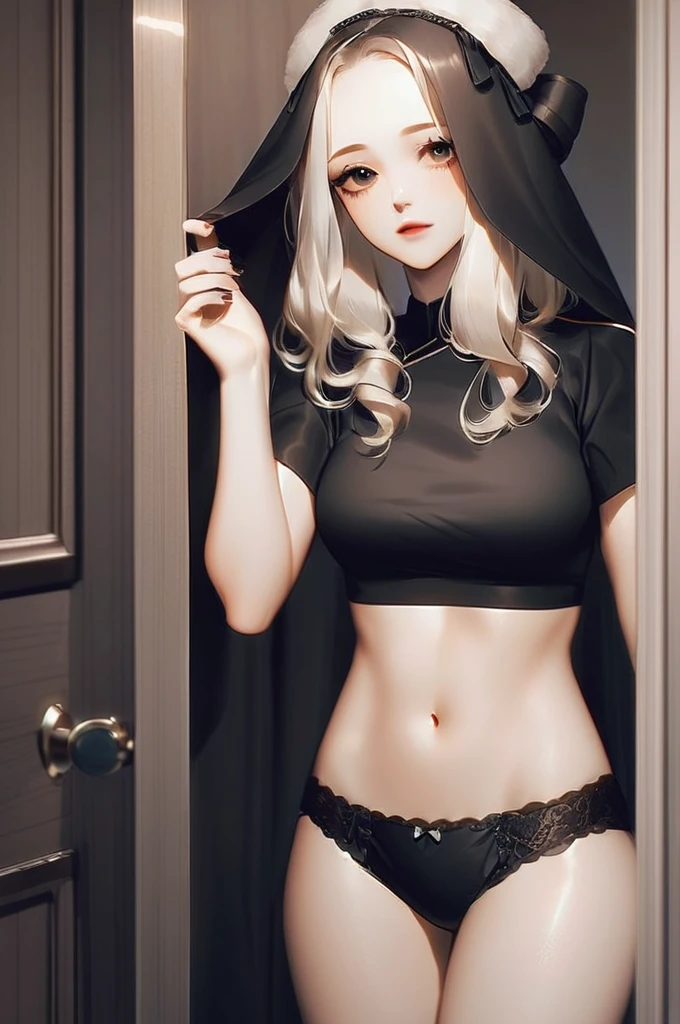 ((Лучшее качество)), ((шедевр)), (подробный), Nagatoro in black underwear in the apartment