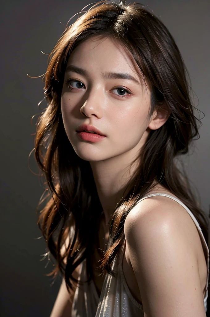 (8k, RAW photo, best quality, masterpiece:1.2), yjnn, 3d, , , grey_background, looking_at_viewer, thor, face portrait, realistic, shirt,Shiny skin, beautiful delicate face, beautiful delicate eyes ,(realistic, photo realistic:1), bokeh , volumetric light, HDR, bloom