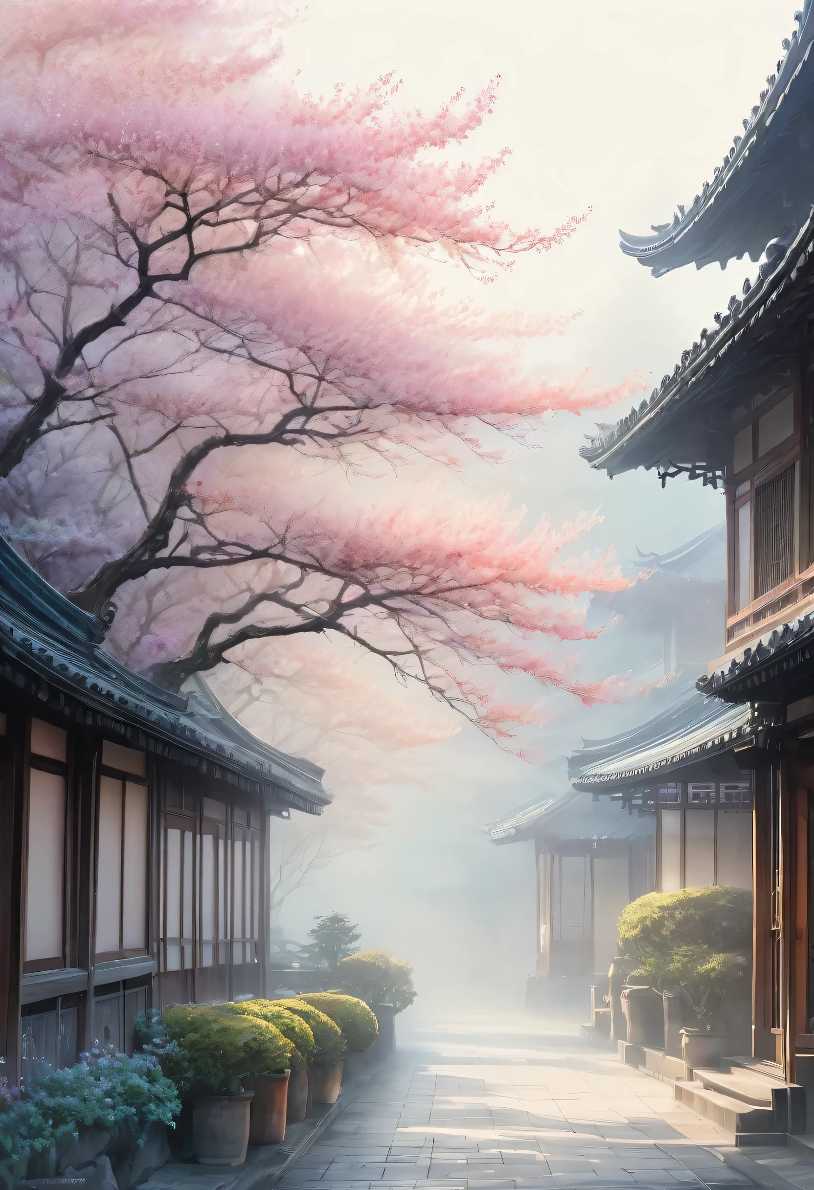 Kyoto,delicate watercolor,unearthly beauty,fine drawing, pixel graphics, a lot of details,Gentle sensuality, realistically,high quality, piece of art, hyperdetailing, professionally, filigree,foggy haze,hyperrealism, professionally, transparently,delicate pastel colors, Backlight, contrast, fabulous,unreal, translucent, Glows,sharp lines
