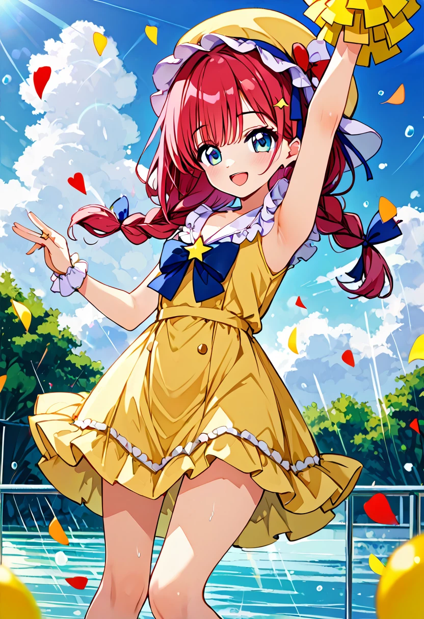 Highest quality、High resolution、Detailed Background、Beautiful face in every detail、Teenage beauty、Cute hair colour、Braided Ponytail、Braided bob cut、Cute hairstyle、well-groomed eyebrows、Cute gestures、
A girl happily waiting for someone even in the rain、
A small back holding an umbrella、I'm lonely by myself but I'm waiting、Until someone comes、
Wet ground beneath my feet、Above is the sound of rain from the sky、But I'm waiting、Without hesitation、
だって約束したhour間、もうすぐ来るはずだからI'll be waiting、I want to be no longer alone、
Dripping rain、hour々Blowing in the Wind、But I won't leave you、I'll be waiting、
Until someone comes、It's lonely being alone、When that person comes, I can smile、
Pink or pastel colored raincoats for a feminine look、The frills and ribbons are the highlights.、
Choose rain boots in the same color as your raincoat、The heart and star shaped decorations are cute.、
Bring a cute umbrella with a unicorn or character design、Mitten-style gloves that allow you to expose your fingertips are convenient for playing freely.、
Stylish decorations with ribbons and frills、A warm knit hat with pom-poms and frills for an accent、
The colorful design creates a lovely atmosphere.