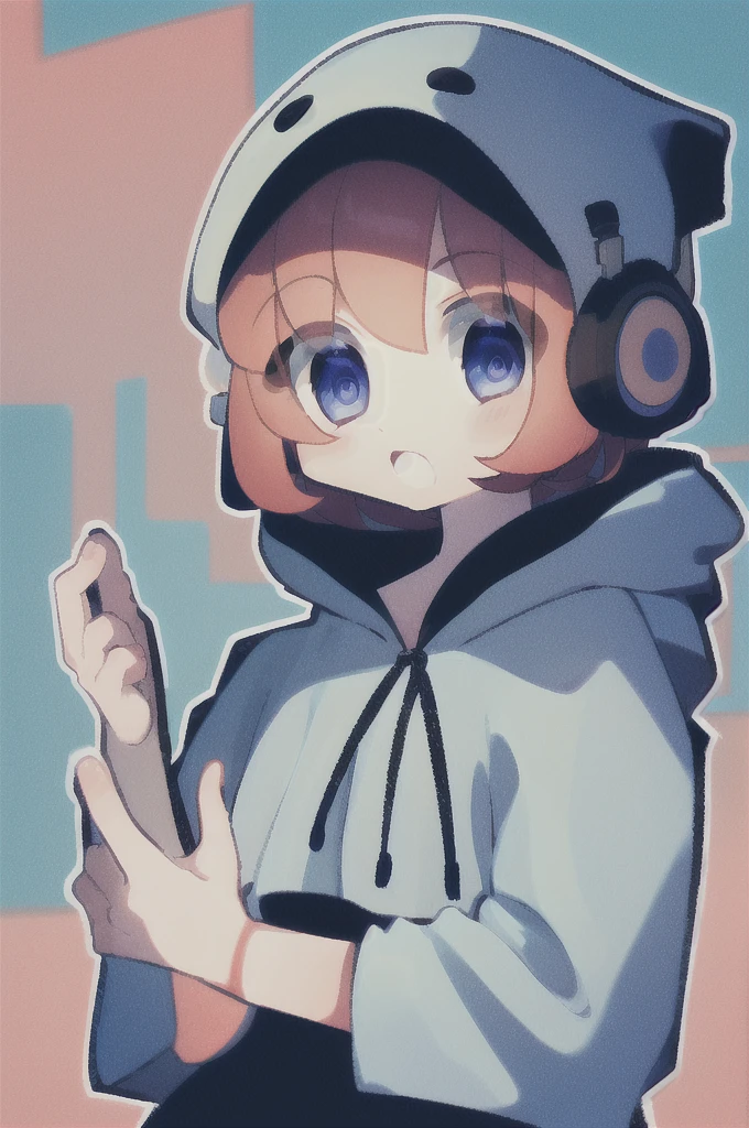 1 girl, ghost costume, ghost hoodie, ghost tail, red hair, blue eyes, with headphones, holding a YouTube sign. The logo style should be a mix of kawaii with detailed and artistic elements.