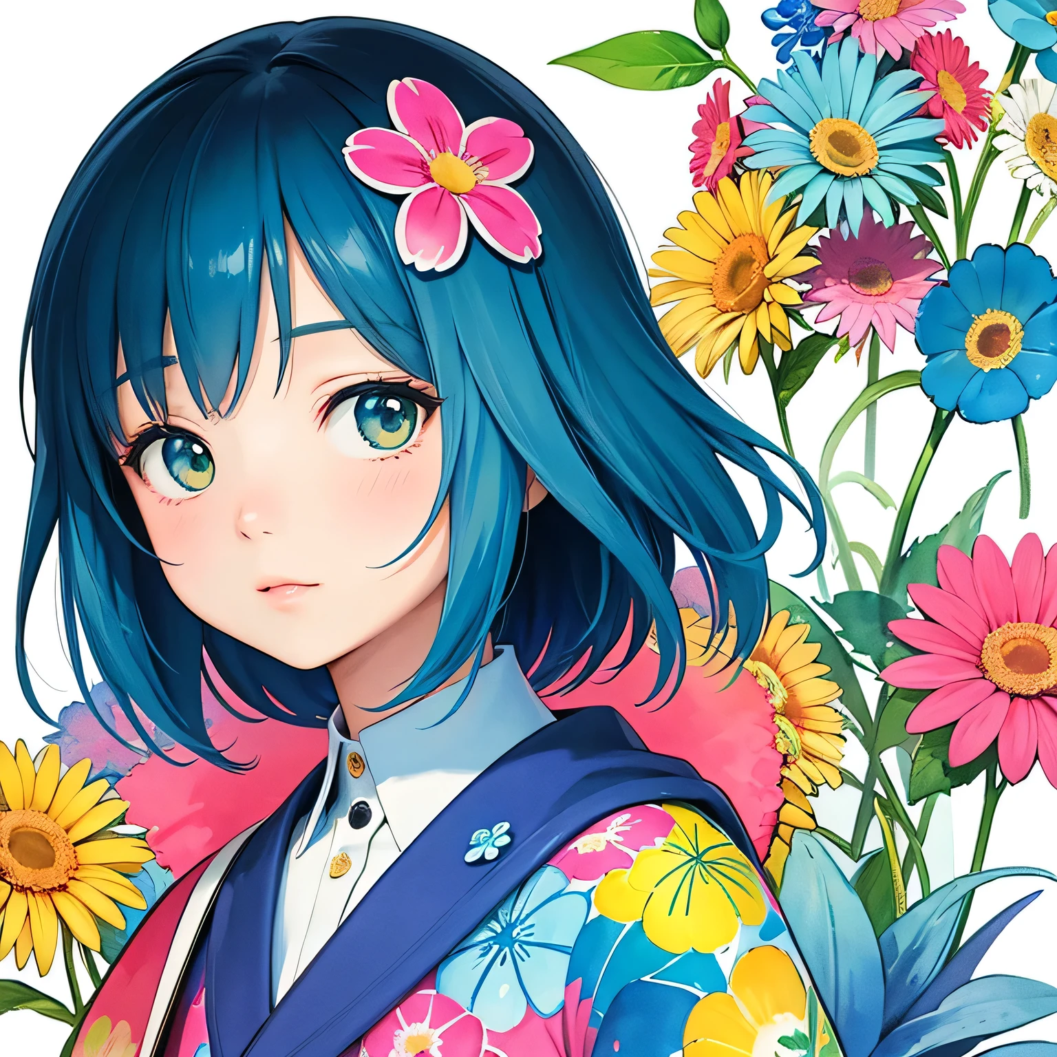 Kei Mochizuki Style、(((stylish fashion))), 8K Quality、Intense watercolor, Detailed watercolor art, Watercolor splash, Surreal, avant-garde pop art, Beautiful and expressive paintings, Beautiful artwork illustration, Very colorful tones, wonderful, Cool beauty, highest quality、Official Art, Vector art, Stylish design, (((The most beautiful girl))), (((highest quality))), HDR, ((detailed)), (((Doodle Art)), ((masterpiece)), ((Super detailed)), (((Colorful flowers))),(((Stylish))),