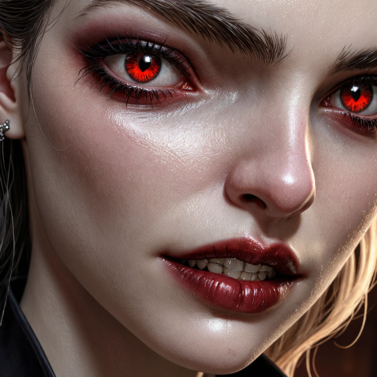 photorealistic, vampire, closeup