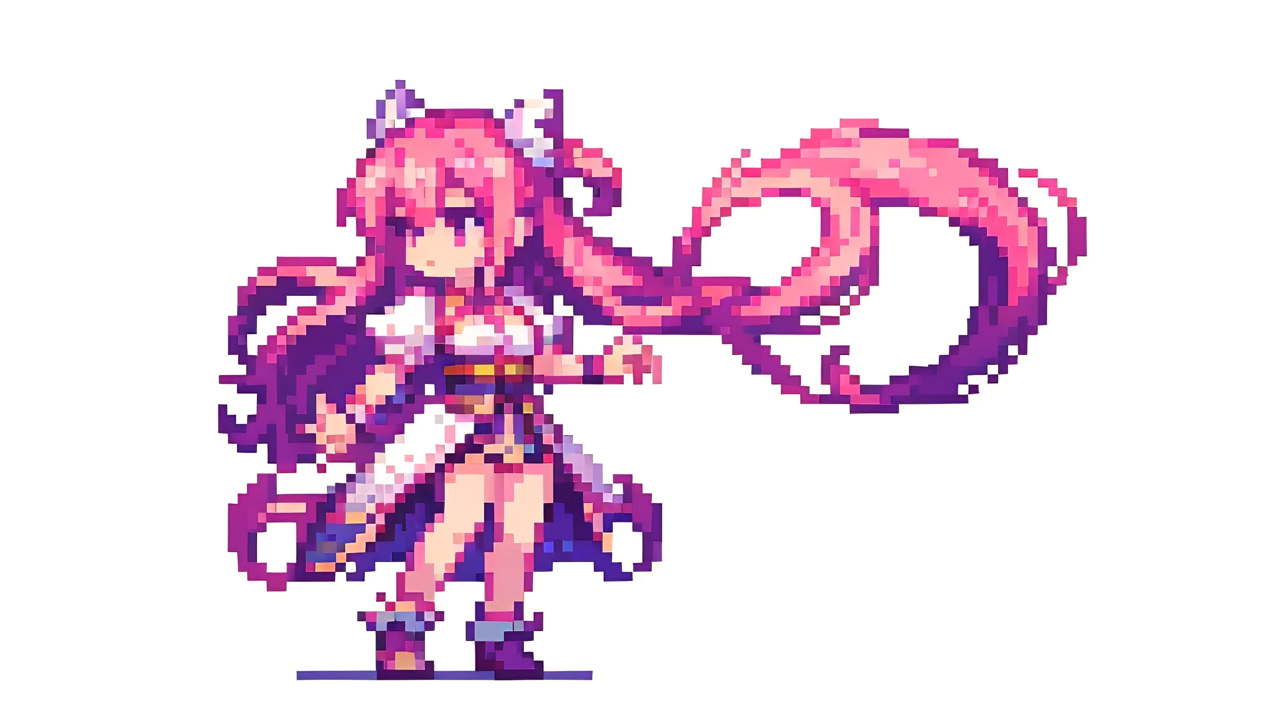 masterpiece , best quality , pixel , pixel art , xiangsu , xiang su , sequence frames , side , oblique view , 1 girl , fantasy clothes , full body , white background , heroine , deformed , junior , sexy , chibi , Highly Exposed , angel , pink clothes , bbw
