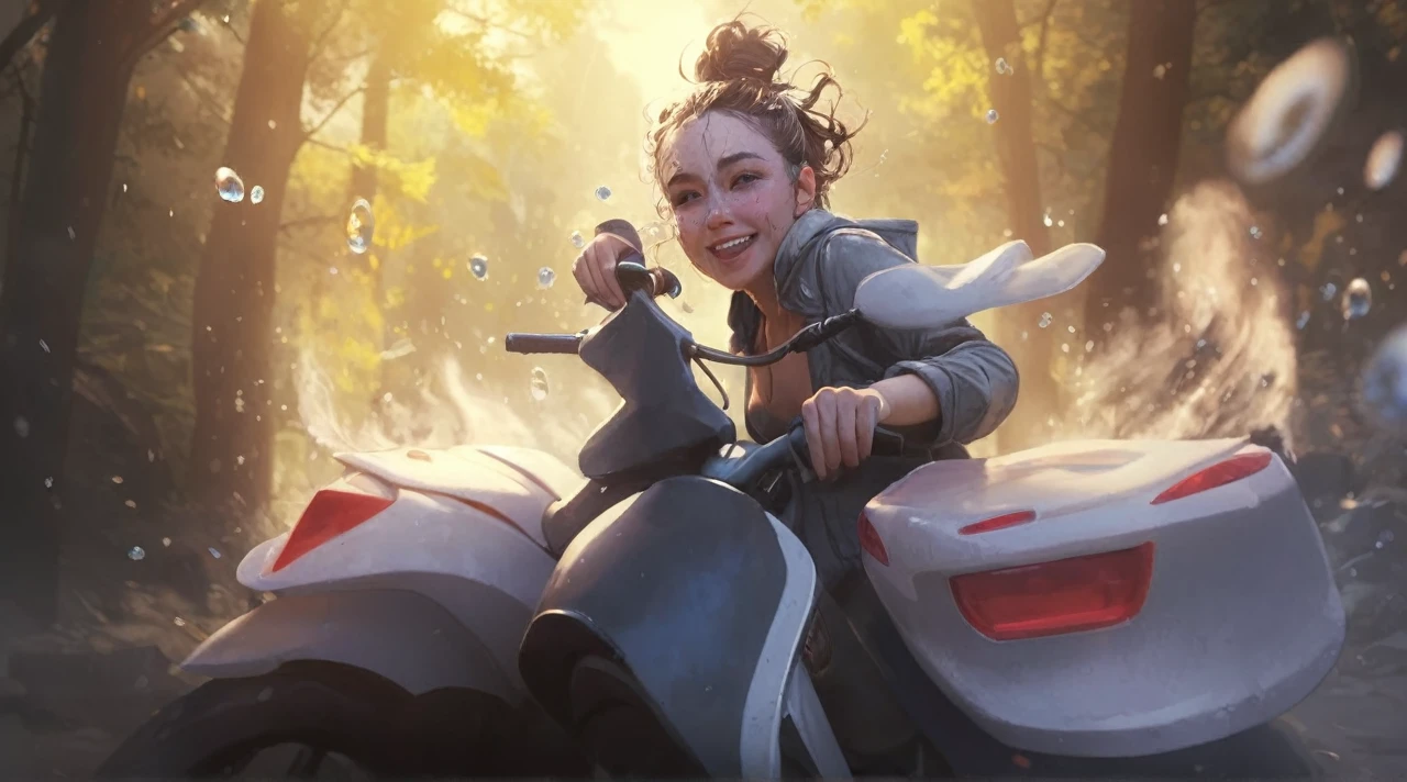 masterpiece, best quality, highly detailed, sharp focus, dynamic lighting, vivid colors, texture detail, particle effects, storytelling elements, narrative flair, 16k, UE5, HDR, subject-background isolation,2D,watercolor,
1 smile girl, xxmixgirl, xxmixgirl, 1girl wet tshirt water drops, splash detailed, surreal dramatic lighting shadow (lofi, analog), kodak film by Brandon Woelfel Ryan McGinley, (perfect hand:1.2), hip, waist