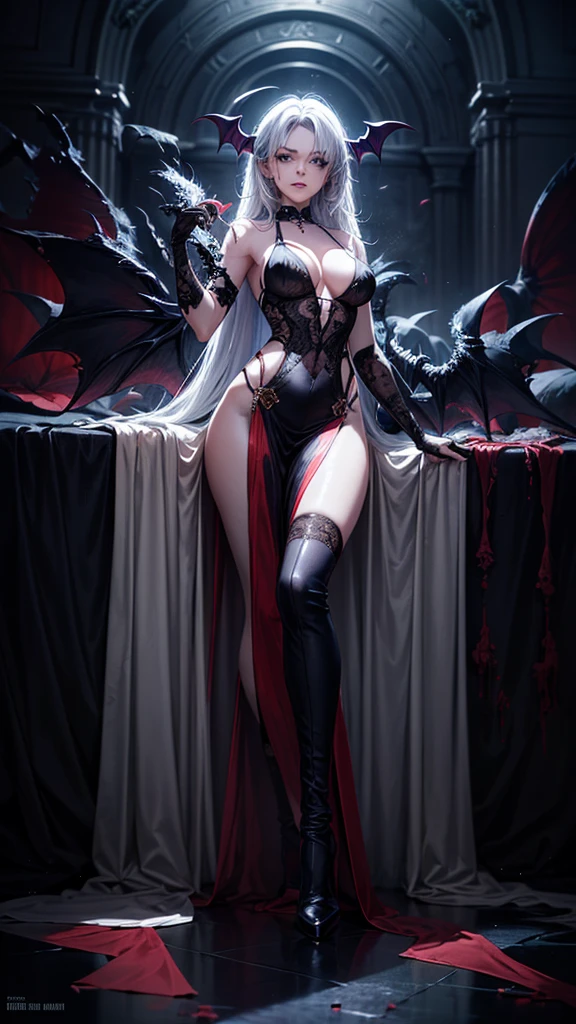 a beautiful anime girl with captivating blue eyes, long flowing hair, and a succubus-like appearance, dressed in a revealing outfit that accentuates her body, with an alluring yet slightly unsettling aura, set against a dark, decaying background with a touch of rotting elements, 1girl,beautiful detailed eyes,beautiful detailed lips,extremely detailed face and body,intricate detailed clothing,long hair,full body shot,dark fantasy,dark gothic,supernatural,blue eye,body hair,rot,anime style,cinematic lighting,dramatic colors,digital art,concept art,photorealistic,8k,highres,masterpiece