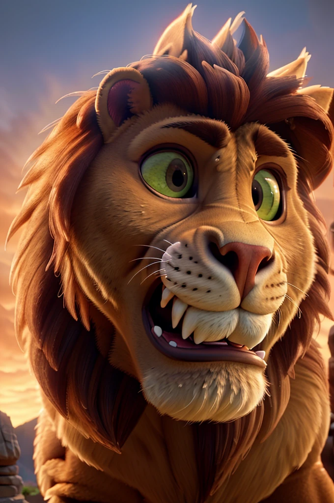 muscular lion, giant muscular lion, lion with gigantic biceps, fairytale style, fantasy animal, (best quality,4k,8k,highres,masterpiece:1.2),ultra-detailed,(realistic,photorealistic,photo-realistic:1.37),extremely detailed musculature, extremely detailed facial features, beautiful detailed eyes, beautiful detailed nose, beautiful detailed mouth, intricate details, cinematic lighting, dramatic lighting, vibrant colors, cinematic composition, epic scale