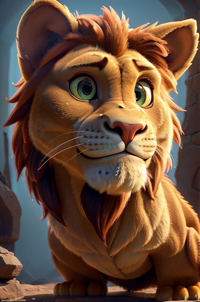 muscular lion, giant muscular lion, lion with gigantic biceps, fairytale style, fantasy animal, (best quality,4k,8k,highres,masterpiece:1.2),ultra-detailed,(realistic,photorealistic,photo-realistic:1.37),extremely detailed musculature, extremely detailed facial features, beautiful detailed eyes, beautiful detailed nose, beautiful detailed mouth, intricate details, cinematic lighting, dramatic lighting, vibrant colors, cinematic composition, epic scale