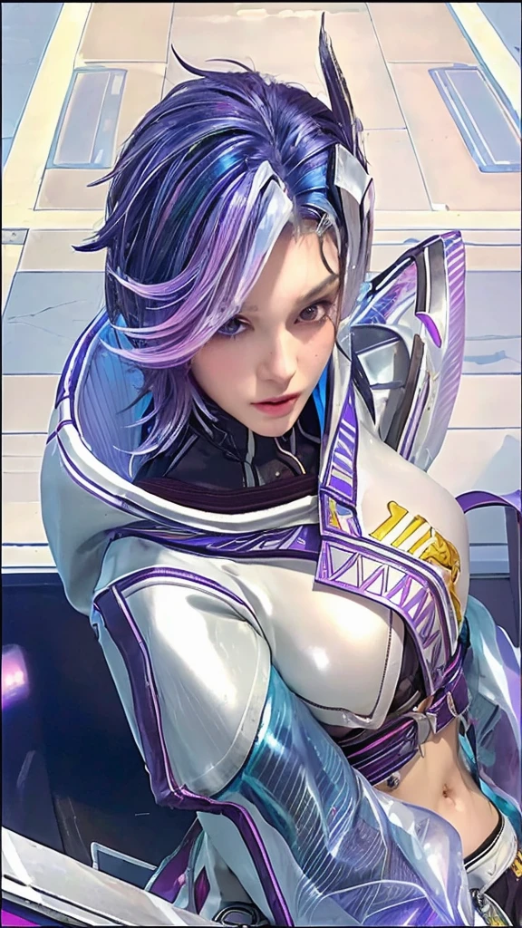 ((Best Quality, 8K, Masterpiece: 1.3)), Sharp: 1.2, Perfect Body Beauty: 1.4, Slim Abs: 1.2, ((Layered Hairstyle, Big Breasts: 1.2)), (Wet White Button Long Shirt: 1.1), (Rain, Street: 1.2), Wet: 1.5, Highly detailed face and skin texture, detailed eyes, double eyelids, side face looking at the camera