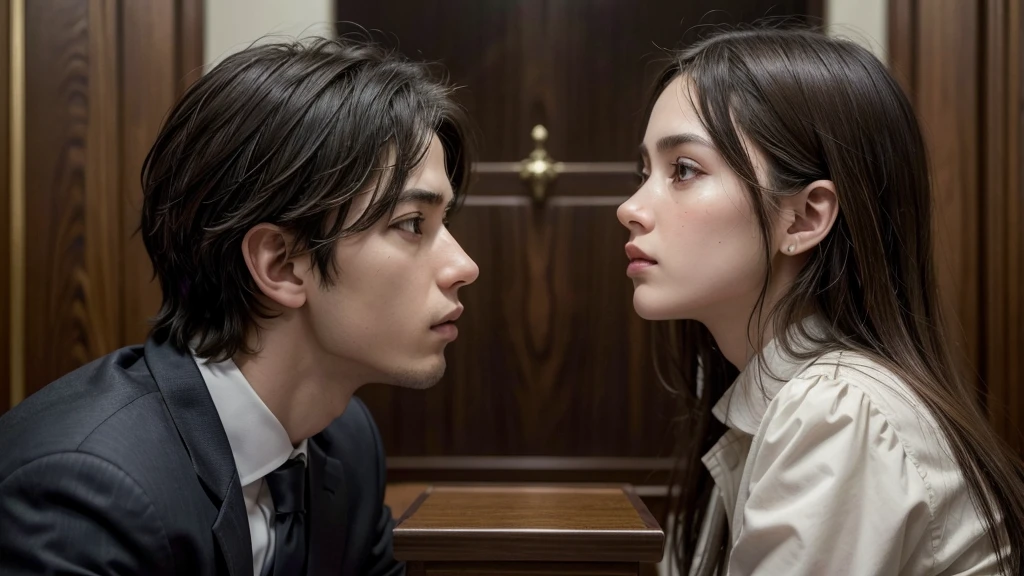 [1] = main image: Couple, dispute, love triangle, Courthouse, with him, ratio, conflict.

[2] = Uma cena dramática em um Courthouse, onde um casal está no centro de um love triangle. They are on opposite sides of the room, com expressões de conflict e emoção intensa. Ao fundo, advogados apresentam argumentos sobre as complexas with him relacionadas a relacionamentos e disputes amorosas.

[3] = O ambiente é uma sala de Courthouse clássica, with sober decor and polished wooden benches. The lighting is soft, destacando as expressões tensas dos envolvidos e os detalhes arquitetônicos do Courthouse.

[4] = The atmosphere is charged with emotional and legal tension, capturando o conflict profundo entre amor e legalidade. The predominant colors are shades of brown and gold, conveying a sense of seriousness and importance of judgment.

[5] = lifelike painting.

[6] = Created using traditional oil painting techniques on a large canvas, focusing on the detailed facial expression of the characters and the accurate representation of the judicial atmosphere.

[7] = Images with a lack of detail in the characters&#39; facial expressions, Unbalanced composition, cores inapropriadas para um Courthouse, lack of legal context elements, non-realistic art style.
