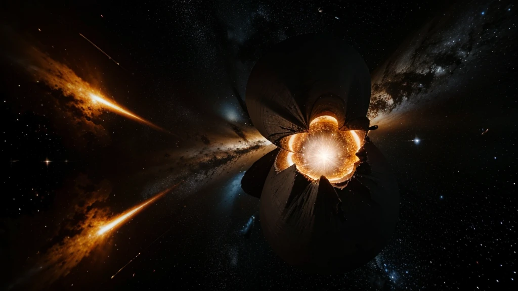 a star being bloated by an internal explosion, the star is being sucked by a blackhole