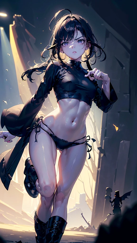 (((dark atmosphere ambient darkness, dark background)), 1girl, serious, standing, looking down, (((shadows on face, dark hair, dark eyes)), (pointed ears), (sharp jawline), (pale skin), (tiny nose), ((high contrast)), (black clothes, black boots, dark colors), (nighttime, darkness), (fog), (mist), (dark trees), (hidden face), (low light), (strong pose), (centered), (facing down), (hidden eyes), (serious expression), (intimidating), (strong pose), (void: 0.8), (((sharp features:0.9), defined eyes:0.9)), ((head:1, arms, hips in view, elbows, thighs, in view)), (strong hands), (tiny fingers), (sharp nails), (low key lighting), (high contrast), (strong pose), (centered), (high contrast), (strong pose), (void: 0.8), (((sharp features:0.9), defined eyes:0.9)), ((head:1, arms, hips in view, elbows, thighs, in view)), (strong hands), (tiny fingers), (sharp nails), (low key lighting), (high contrast), (strong pose), (centered), (high contrast), 25 years old),((4k resolution)),((high quailty lens)),((lens ISO f4.5)),((effect blurred rim +5)),((Eliminates Chromatic Aberration)),((Enable Canon lens correction)),BREAK,((best graphics model)),((Bright balance and soft ratio)), ((moderate dark balance)),((dark area 30%)),((((contrast 10%)), BREAK,((ratio sun beam 60%)),((Sky light 10%)),BREAK,((of the highest quality, 8K,Raw photo)),Japanese style colors, Soft-beam light, afternoon light,BREAK,((Fixed Finger, Hand))