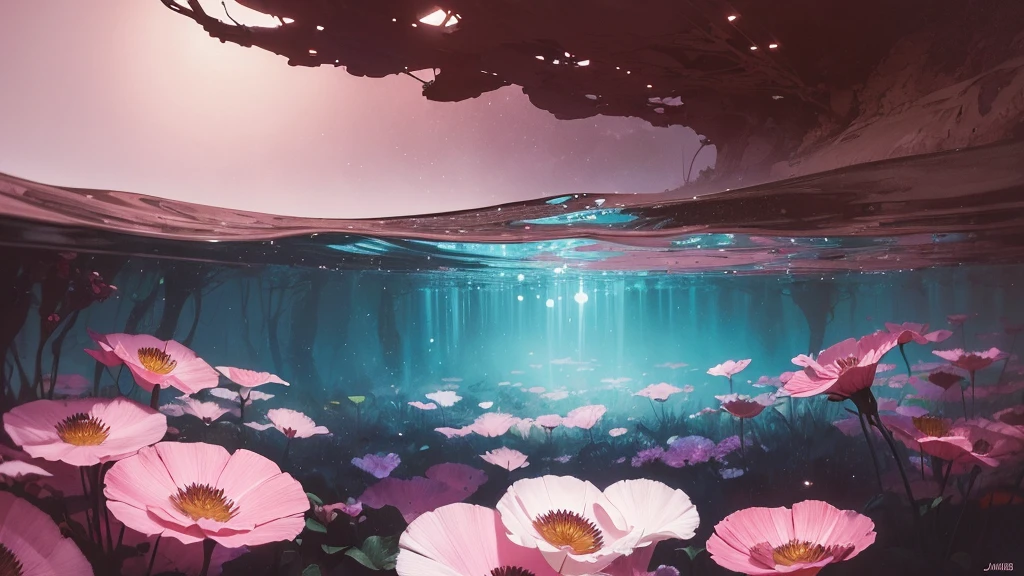 32k, Masterpiece, Highest quality, One girl, Detailed eyes, flower,Sandersonia, Pink and brown style,A dreamy, romantic piece,Pale pink, Mysterious Leaves,A playful arrangement,Fantasy,High Contrast,Ink strokes,explosion,Exposure, Impression of pink and brown tones,Abstract,((Watercolours by John Berkey and Jeremy Mann )) Brush strokes,Negative Space, Tyndall effect,