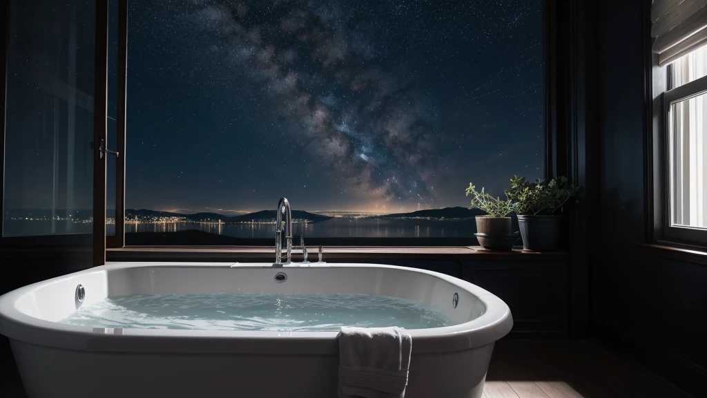 [1] = main image: window open, fullmoon, Starry sky, thoughtful person, dark bedroom, clock showing 21:10, smooth light.

[2] = Uma composição tranquila de um dark bedroom iluminado pela suave luz da fullmoon entrando pela window open. In the center of the scene, uma thoughtful person está sentada, looking outside as the clock on the wall reads exactly 21:10, reflecting a moment of contemplation in the silence of the starry night.

[3] = The environment is a minimalist room, with simple furniture and walls painted dark blue, highlighting the contrast with the silver light that bathes the environment. A window open revela um Starry sky, creating a connection between the cozy interior and the vast universe outside.

[4] = The atmosphere is serene and introspective, with a sense of tranquility and mystery as the person in the room absorbs the beauty of the night. O clock showing 21:10 adds an element of temporal precision, emphasizing the specific moment depicted in the image.

[5] = Environmental photography.

[6] = Capturada com uma câmera de alta resolução e ajustes meticulosos de exposição para captar a suavidade da luz da lua e o brilho das estrelas através da window open, maintaining the dark and intimate atmosphere of the room.

[7] = Images lacking details in moonlight and stars, confusing composition, lack of nighttime environment, excessively bright lighting, falta de foco na thoughtful person, lack of connection between elements of the scene.