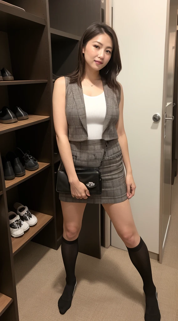 LAHO Beauty. Very sexy, Office lady with strong sexual desires. 45-year-old office lady, M-shaped pose with legs spread. The beauty of a suit, A cool beauty with big breasts that make her undershirt bulge, career woman, Japanese
Beauty. The button on my chest is about to come off, ulzzang-6500-v1.1, (RAW Photos:1.2).
(Photorealistic), (Genuine:1.4), (Peace Fly). A calm-looking woman wearing a checked vest.
Large Bust Body Type. Mini skirt with exposed thighs. The legs are plump. (Ultra-realistic black Nike logo socks:Panty visible pose, There are stains on the panties:1.2). Japanese Goddess, Wearing black high heels, Sexy gaze with black socks. ((Full Body Shot:1.16)). Highlighted with knee-length socks featuring the Nike logo. Nike logo on socks. Wearing black high heels and always have one Nike logo visible on the socks. .
Two perfect pairs of feet, Beautiful hands and feet, Changing clothes in the locker room, Ultra-realistic skin texture, Shiny skin. The black socks with the Nike logo are beautiful..