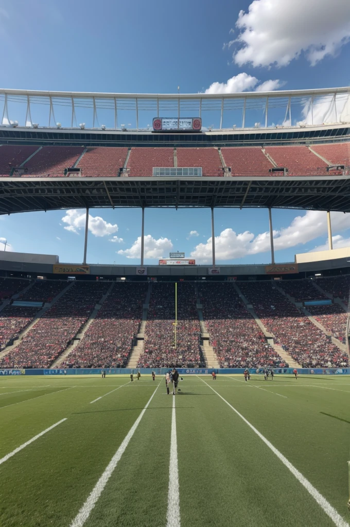 Football field with people