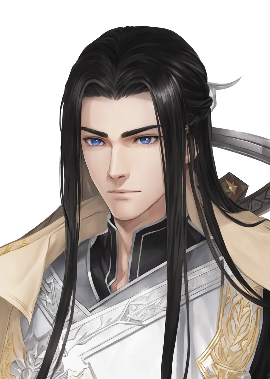 Boys,23 years old,Black long hair,Sword-like eyebrows and star-like eyes,Gentle eyes