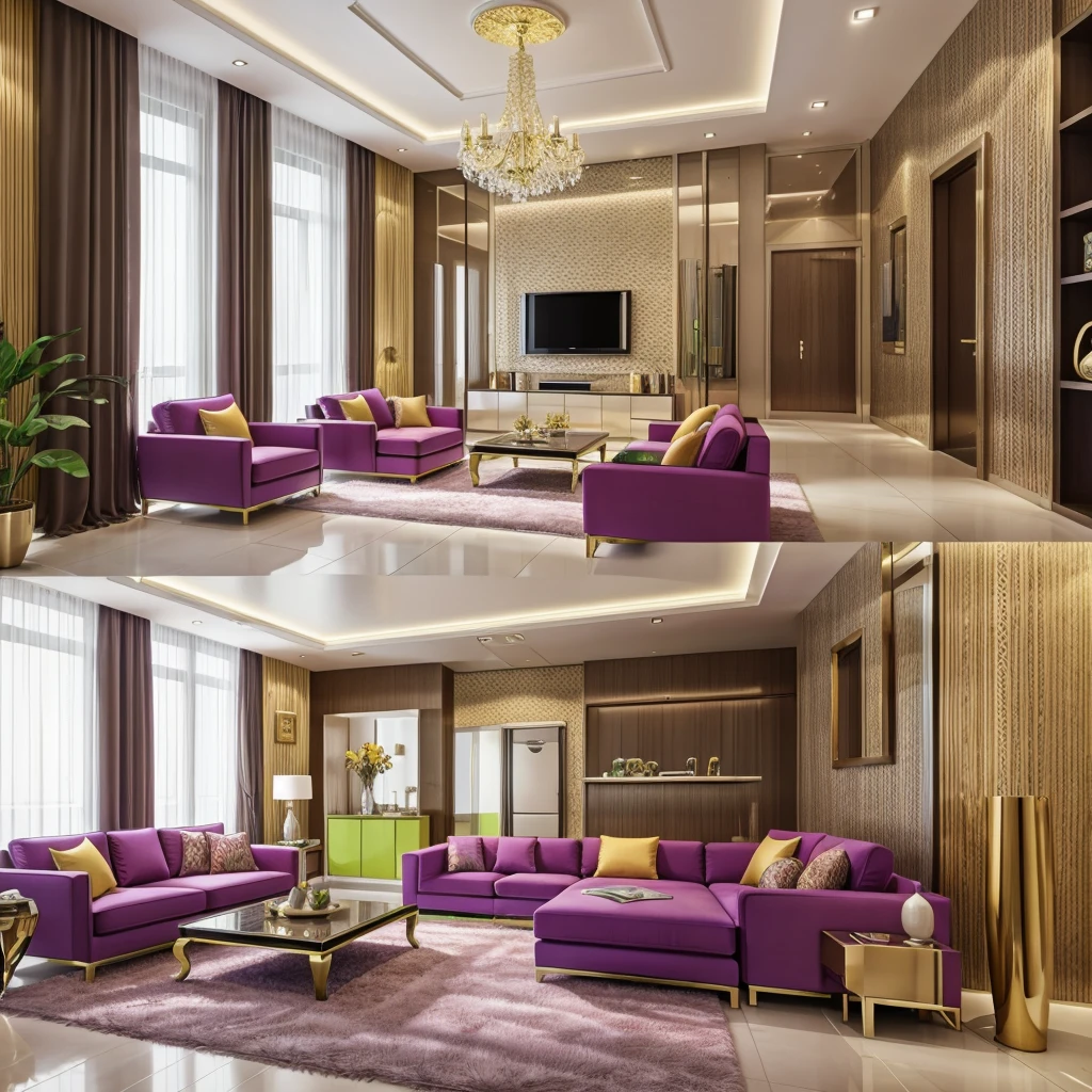 Latest luxurious living room colourful design in imagination