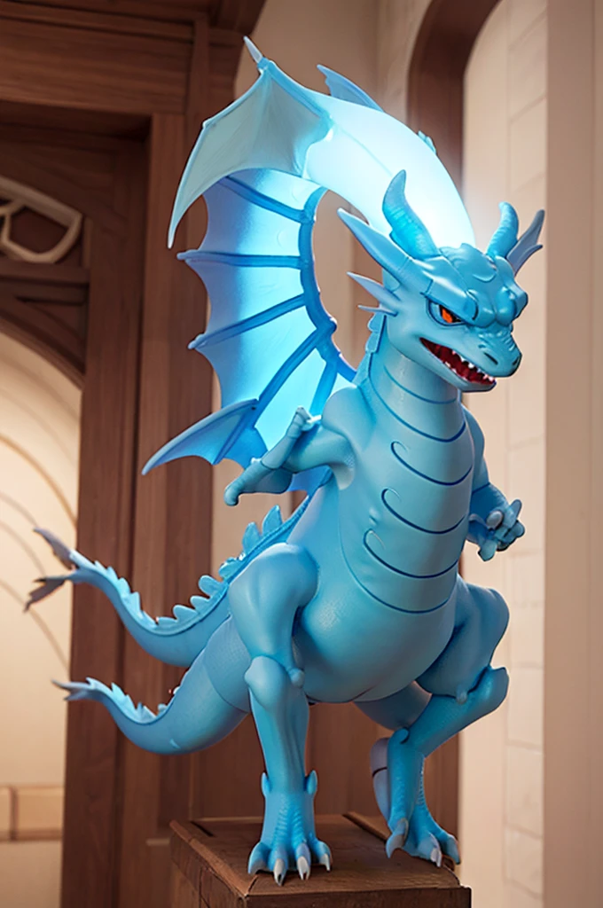((a big light blue dragon))