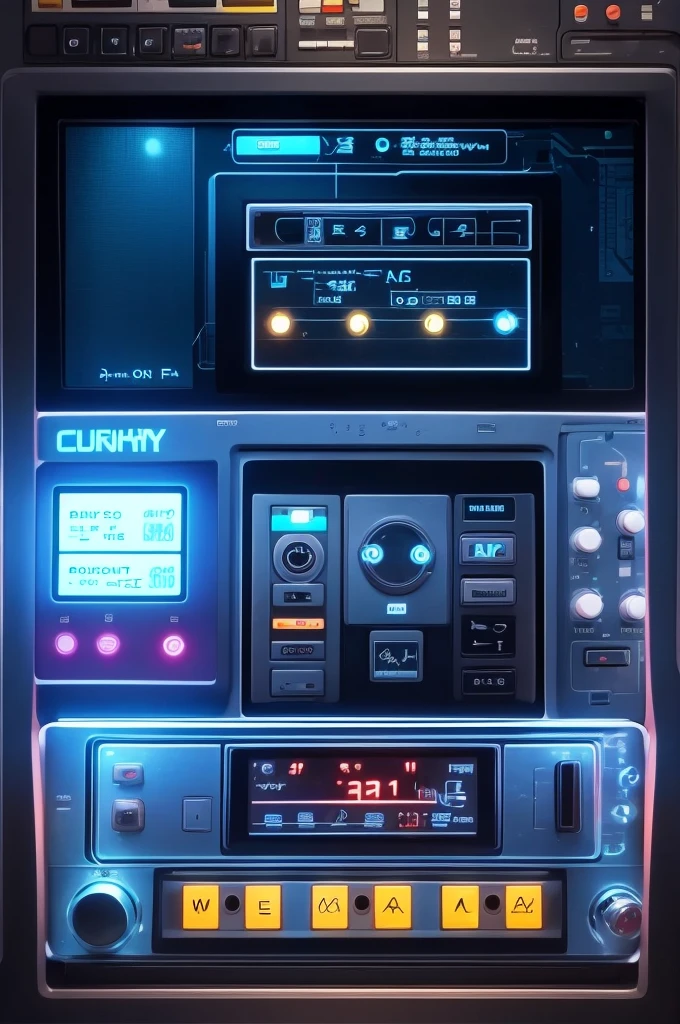 Can you generate an image of an animation from the movie Funky 2 with a name written on the control panel? "puberty"?