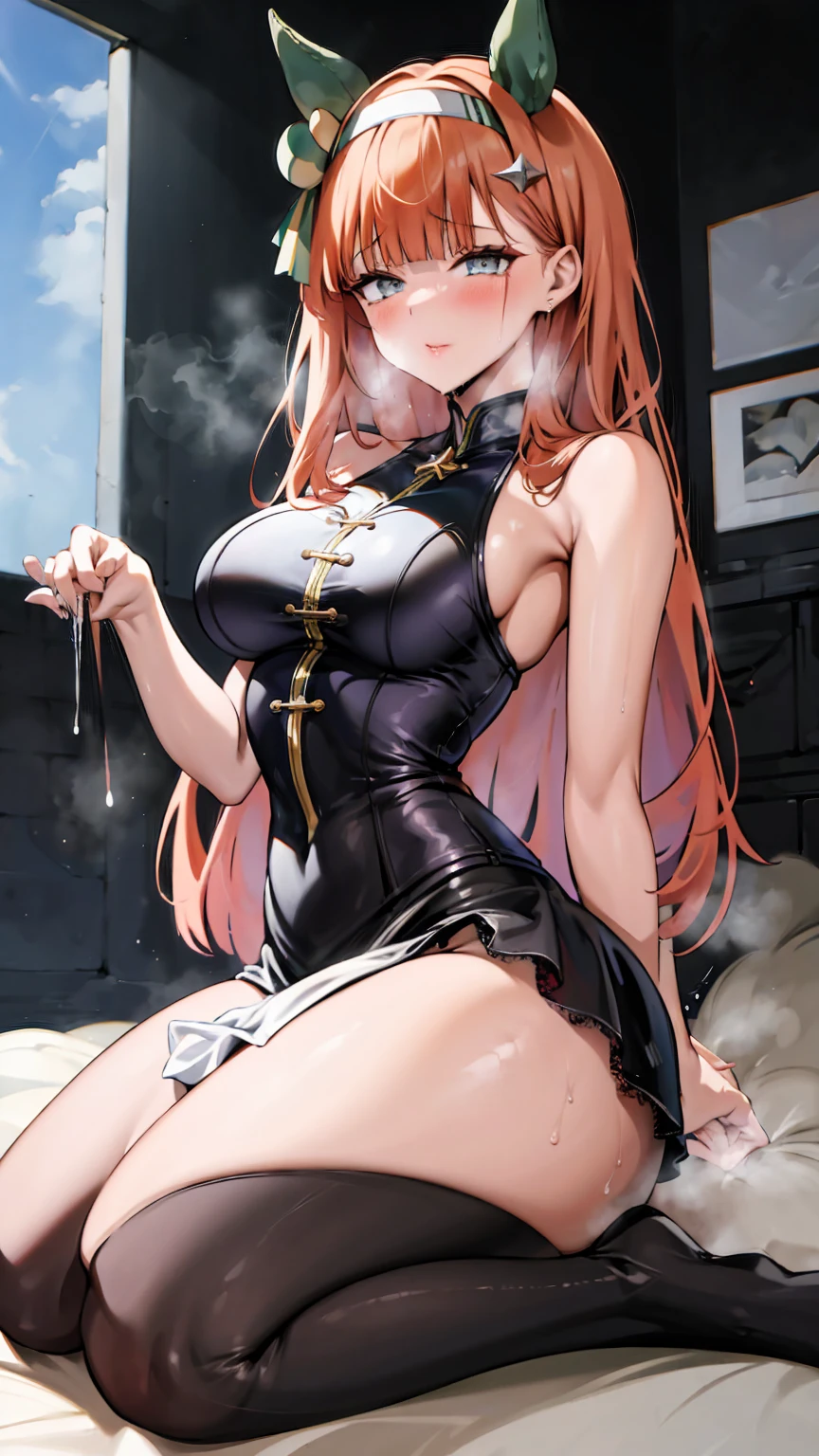 Silence Suzuka、Beautiful woman、Very thick thighs、Acme Face、Best image quality、High resolution、masterpiece、super high quality、Thick pubic hair、Screaming orgasm face、Purple lace panties、Very big ass、Very large breasts 、Blushing、4K quality、Blushing、Cry of ecstasy、Wearing black knee socks、Sweaty all over、Heavy breathing、Cowboy Shot、Shaking breasts、上下にShaking breasts、Penis sheath、Cowboy Shot、Have sex with a man、Multiple menに囲まれている、Multiple men、{Highest quality}, {so beautiful}, {Very detailed}, {Best illustrations}, Browsing Caution, girl, Blowjob, penis