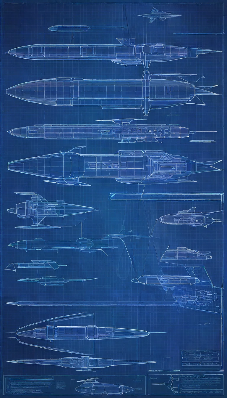Spaceship blueprint, type fighter interceptor