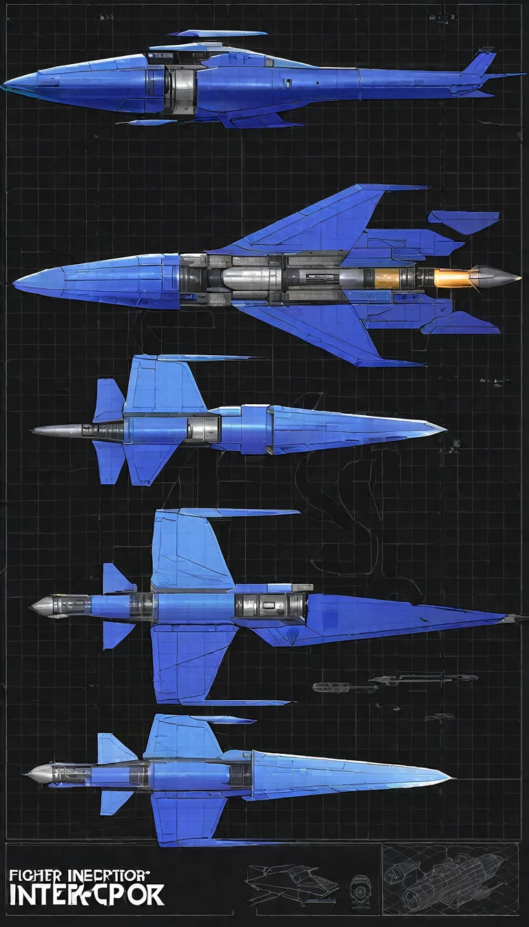 Spaceship blueprint, type fighter interceptor