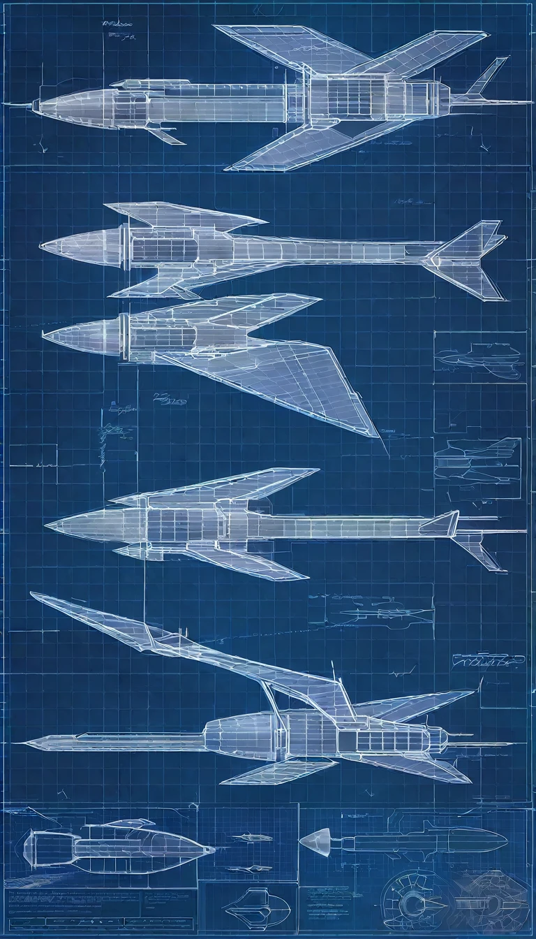 Spaceship blueprint, type fighter interceptor