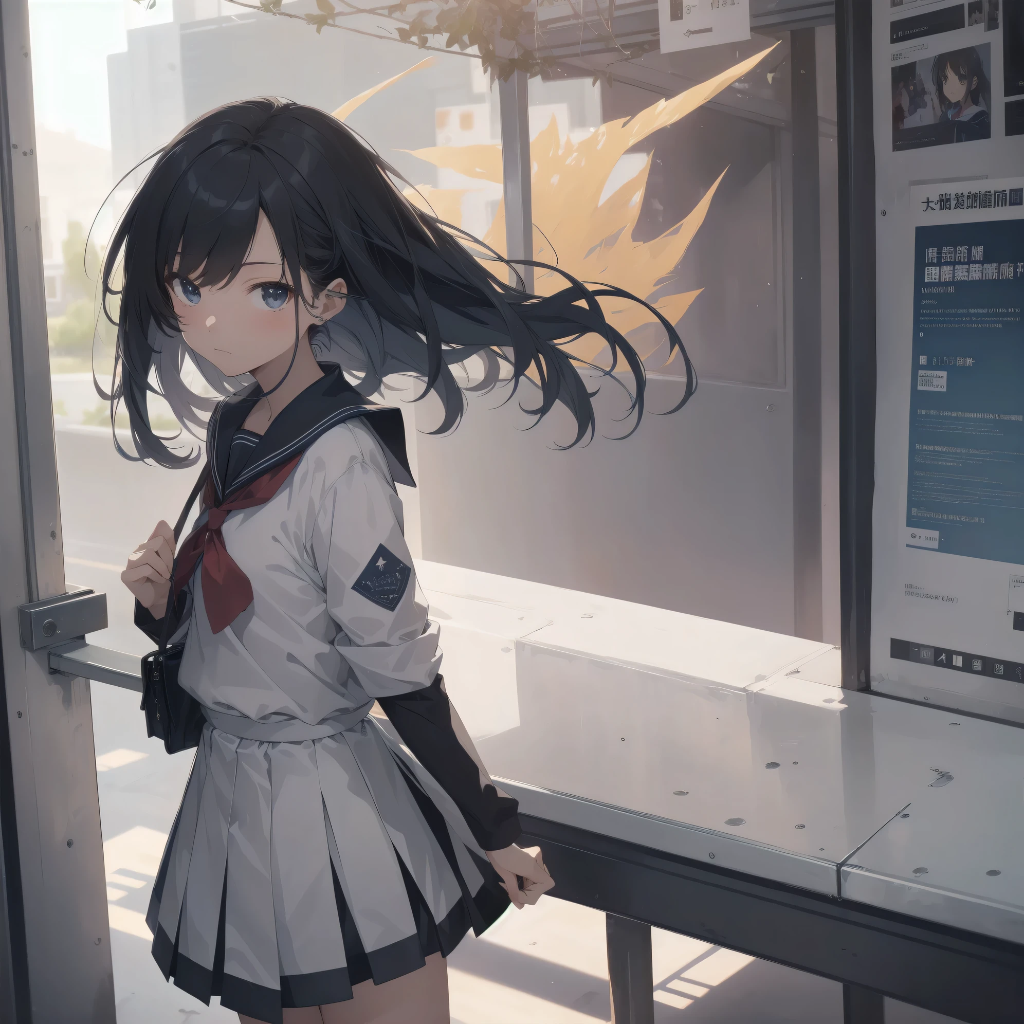 ultra-absurdres-Top quality by artist God, ultra-detailed, high resolution, anime moe artstyle, best anime 8k konachan wallpaper, pixiv contest winner, pool:2810, perfect anatomy,break, 1girl, (Please draw a girl walking sleepily to school alone. )break,(Solo,little female, 13-year-old:1.3),Full limbs, complete fingers,a junior high school student, (very short hair), short cut, flat chest, , small butt, small black eyes, beautiful detailed eyes, well-proportioned iris and pupils, expressive eyes, highres detailed hair, soft expression, salor school_uniform, sailor collar, serahuku, bow, pleated skirt,(Detailed Lighting), (Detailed background), in the School commute route. break,super detailed skin, Best cinematic lighting powered by famous artist, 8k,beauty illustration,photoshop_(medium),very aesthetic,break,((artist:takafumi )), artist:clamp ,artist:carnelian ,artist:kantoku ,