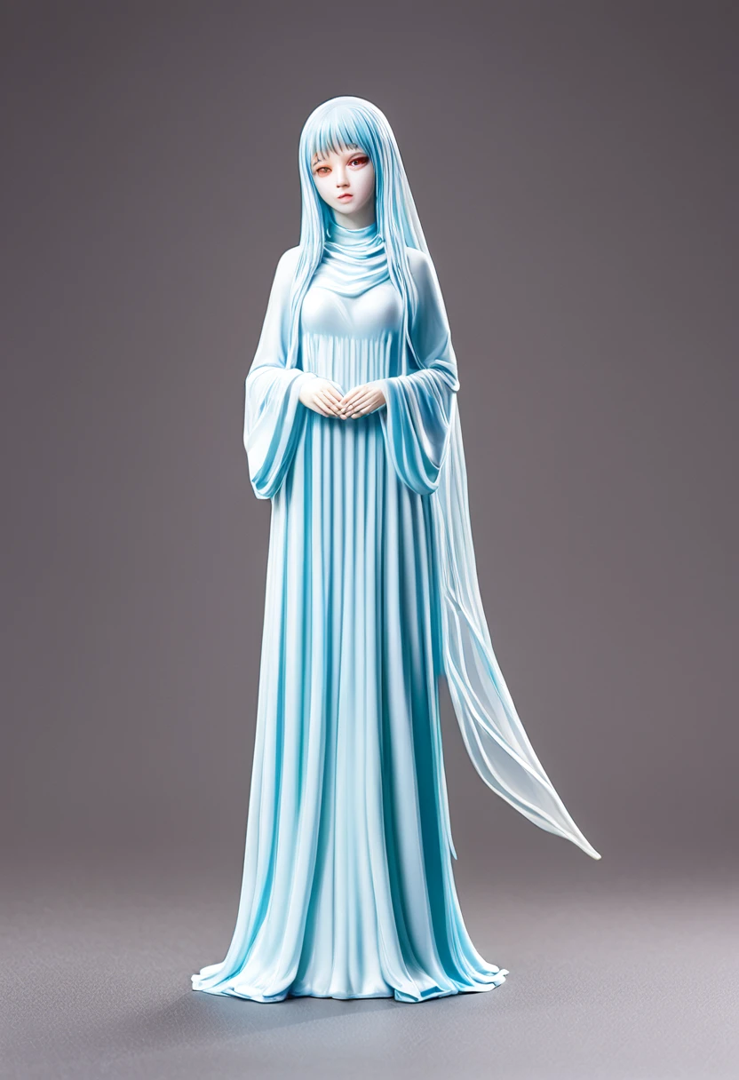 mm resin detailed miniature of a beautiful ghost girl, full-body, Product Introduction Photos, 4K, Full body, simple background