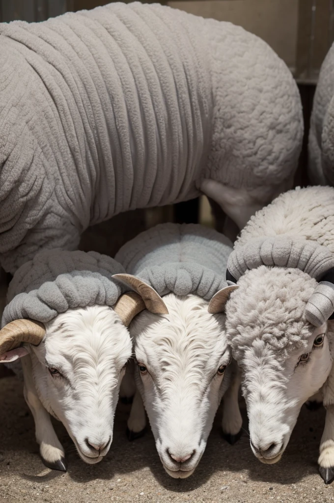 Three gray sheep 3 sheep