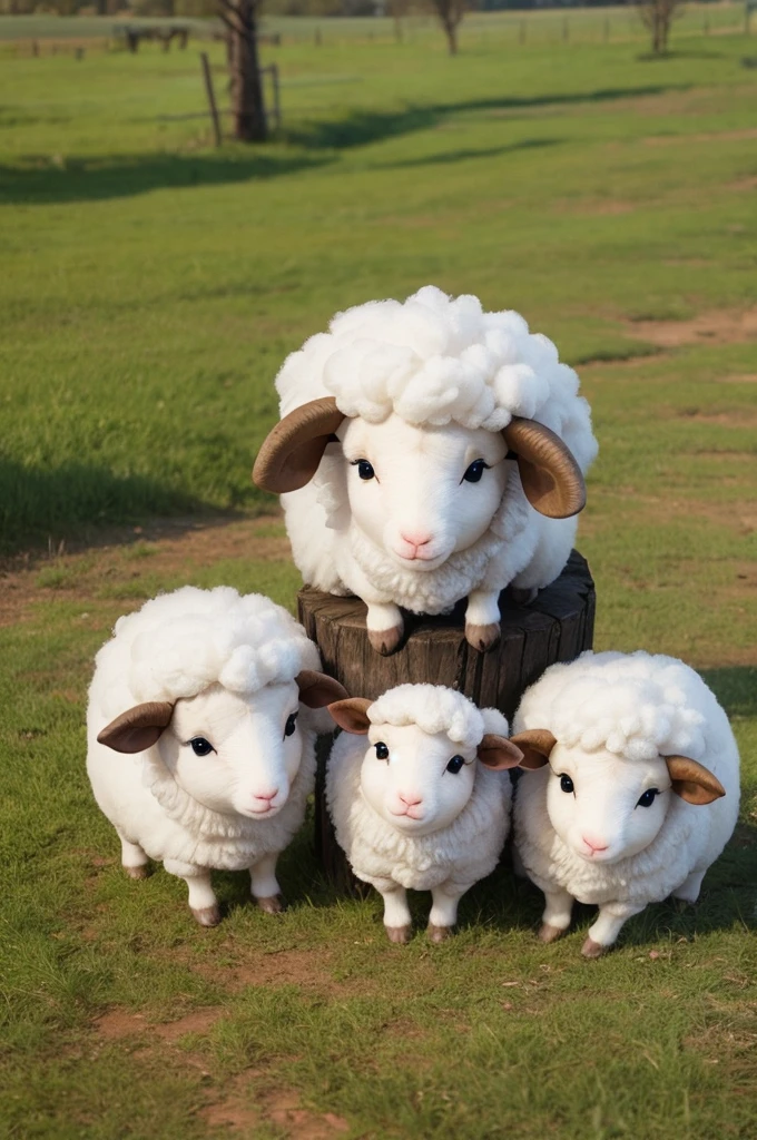 3 cute little sheep 