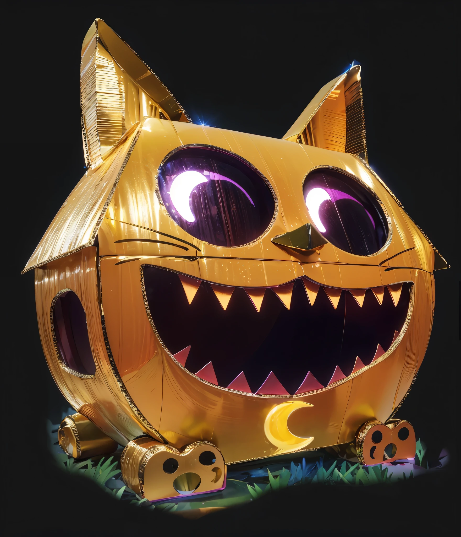 cardboard adorable cat-like creature big eyes, cute pink 3d cat, cute violet 3d realistic cat toy made of plastic glossy texture, smooth 3d model, glossy plastic texture, multiple light sources, rim light, sharp post effects render, most beautiful vfx, , realistic,cardboard 4k, high resolution, rim light, smooth 3d model. , (glossy plastic texture with multiple big light probe refractions)3d style, simplified design, 3d render, glossy texture, smooth 3d model, multiple light sources, rim light, sharp post effects render, (glossy plastic texture with multiple big light probe refractions), perfect cgi, smooth silhouette, high intensity refraction, (super glossy material), most beautiful vfx , blue background, plastic refractions, realistic, 4k, high resolution, rim light, photo shoot, commercial photo, profile shot, 4k, rim light, high resolution, cardboard 4k, glossy texture, smooth 3d model, multiple light sources, rim light, sharp post effects render, (glossy metallic texture with multiple big light probe refractions), perfect cgi, cgi art created only with gradients, smooth silhouette, high intensity refraction, (super glossy chrome material), most beautiful vfx, blue background, chrome metal refractions, multiple light sources, rim light, sharp post effects cardboard render, perfect cgi, digital art, detailed digital art, reflective, best quality, 4k, masterpiece:1.2, ultra-detailed, realistic, vivid colors, dark and moody lighting, The image of the highest quality, ensuring every detail is showcased perfectly. It in 4k resolution, allowing viewers to immerse themselves in the richness of the colors and intricate details. The realistic rendering. under the spotlight, reflecting, high-resolution image, realistic rendering, dark background, and rim light photorealistic The image features three characters standing in front of three houses. The characters are a red-haired mermaid, a purple cat, and an orange dog. They are each holding a yellow maraca cardboard