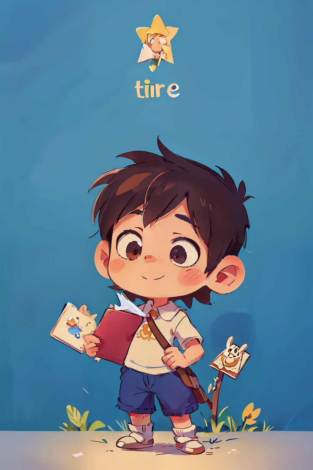 Cute little boy giving a card to a little cute , light background, 