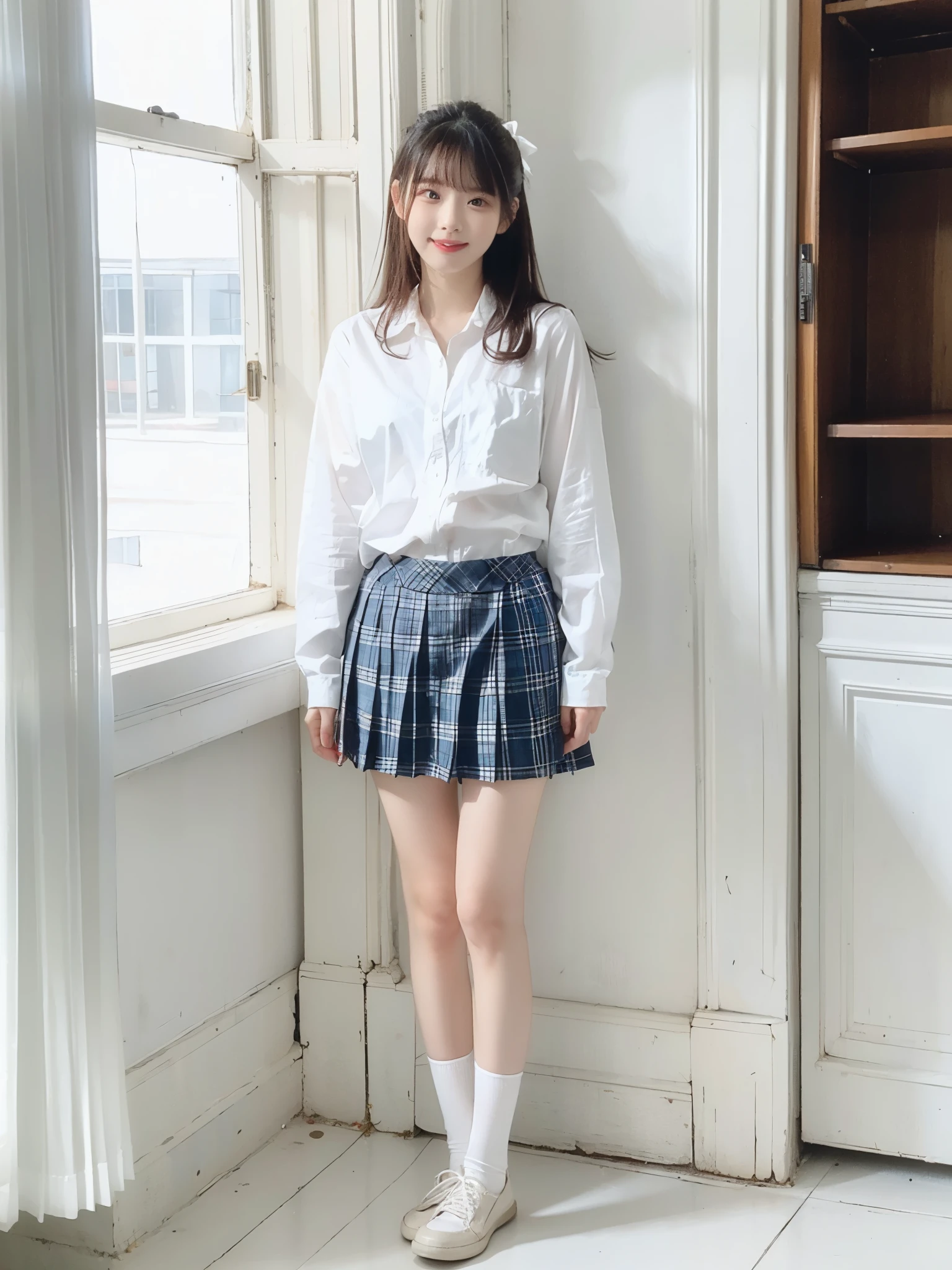 Bring out the hem of the shirt、Tuck out
