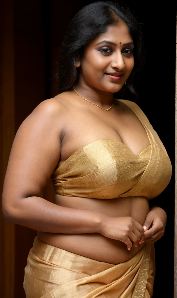 Photographic recreation shoot Inspired from art by mohanan manimala, extremely gorgeous, stunning beauty, thick beauty, best quality, modelshoot, profile photoshoot, mastershot, model photography, retouched, movie stills shoot, modelshoot Inspired by art of mohanan manimala, revealing clothes, her exposed charming figure, appealing physique, pale skin, Beautiful lady, extremely gorgeous woman, mallu traditional wear, party wear, summer party wear, designer saree, sexy woman, wedding party wear, hot sleeveless blouse, sexy designer dress, designer blouse, braless, hot wear, spotless skin, designer sari, fashion saree, 40 years old, wearing palla, Indian traditional bandeau crop top bra, huge breast, milk tank, mallu woman, mallu actress, mallu aunty, mallu sari model, mallu actress, lusty, perfect thick body, fleshy figure, highly detailed, intricate, flawless, drooping figure, seductive expression, beautiful face, juicy figure, perfect face, perfect eyes, perfect fingers, round shaped face, curvy, skin texture, hot, small hairs on armpits, armpit crease, captivating, lusty, charming, attractive figure, mature woman, Kerala model, Kerala actress, nails can be hidden, queen of Lust, no armbands in her hand, skin pores, detailed armpits, heavy physique, heavy figure, Full figured woman, full figured Indian aunty, beautymarks, bulky figure, fleshy body, fleshy stomach, curvy,