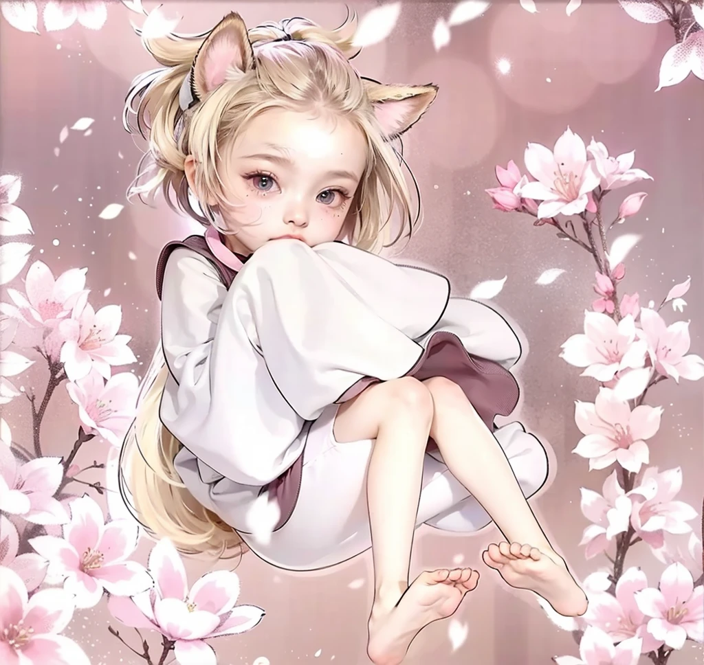 1girl,6 girl,1kid,detailed face, standing full body portrait, dark fantasy, delicate glass pupil:1.5, black in one eye, pink in eyes, mechanical miracle, robot presence, best quality, 4k, 8k, highres, masterpiece:1.2, ultra-detailed, realistic, photorealistic, photo-realistic:1.37, HDR, UHD, studio lighting, ultra-fine painting, sharp focus, physically-based rendering, extreme detail description, professional, vivid colors, bokeh,fox ears,