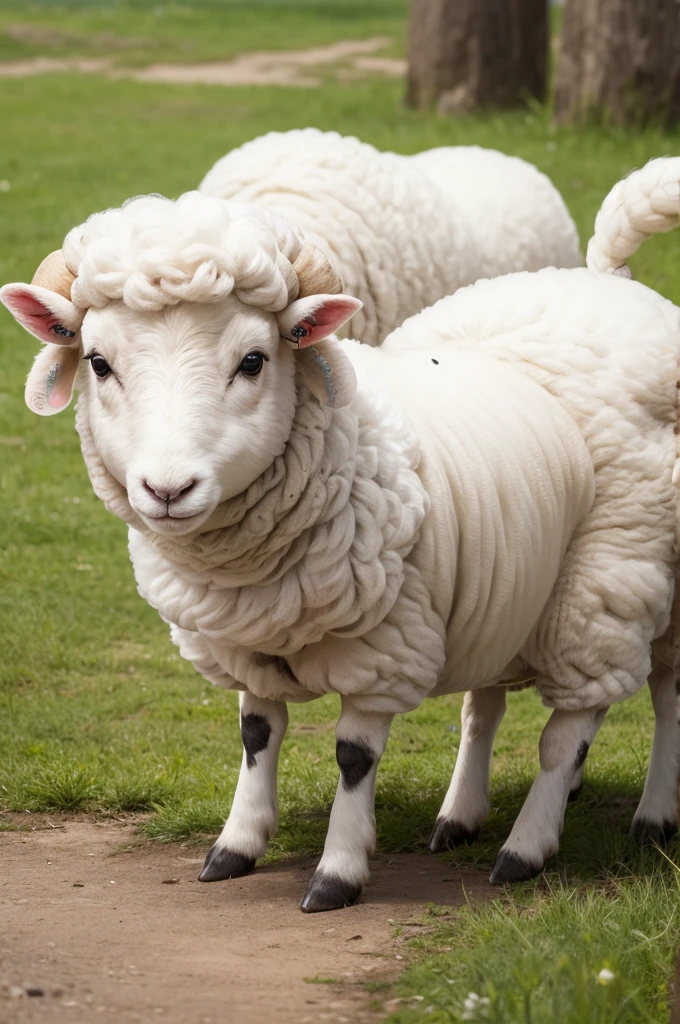 3 cute and small sheep