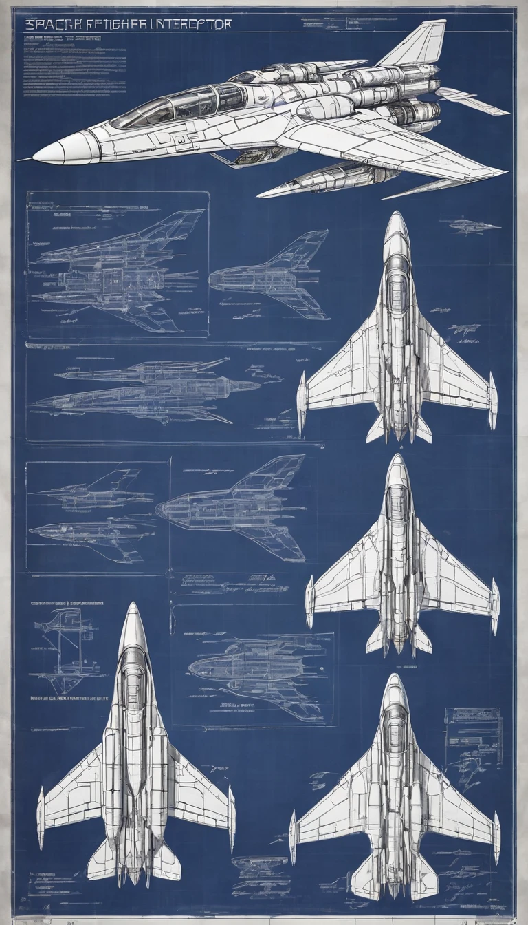 Spaceship blueprint, type fighter interceptor,космический корпус